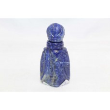 Handmade Snuff Perfume Bottle Natural Blue Lapis Lazuli Stone Hand Engrave LP13